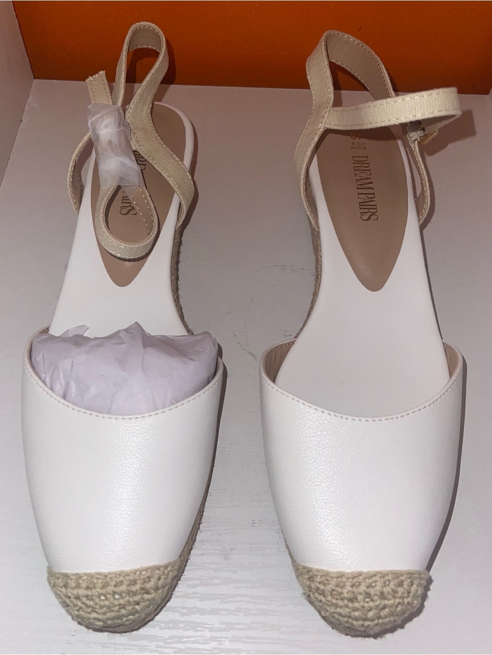 Dream Pairs Cream Espadrille Ankle-Strap Flats